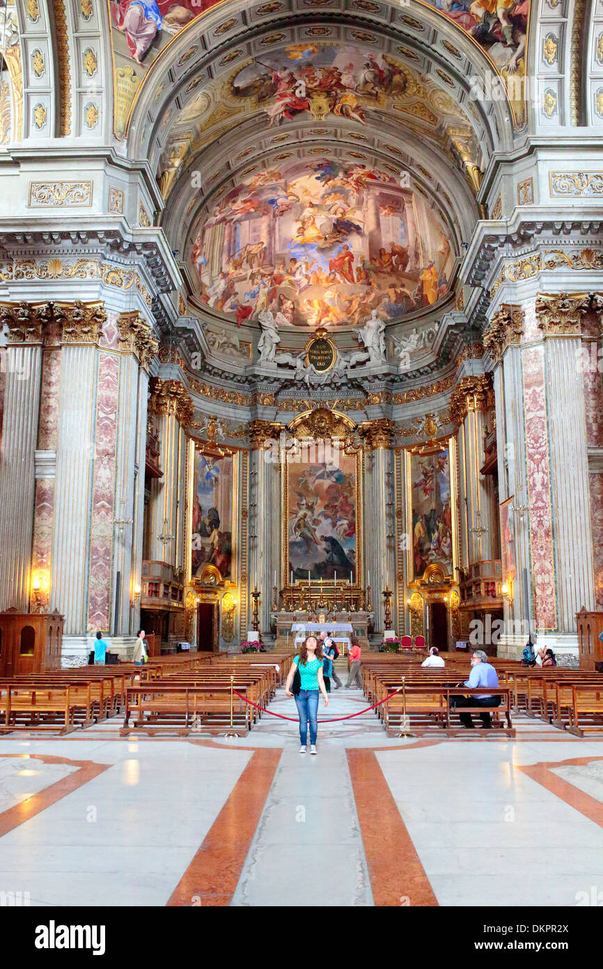 Interno di Sant Ignazio chiesa, Roma, Italia Foto Stock