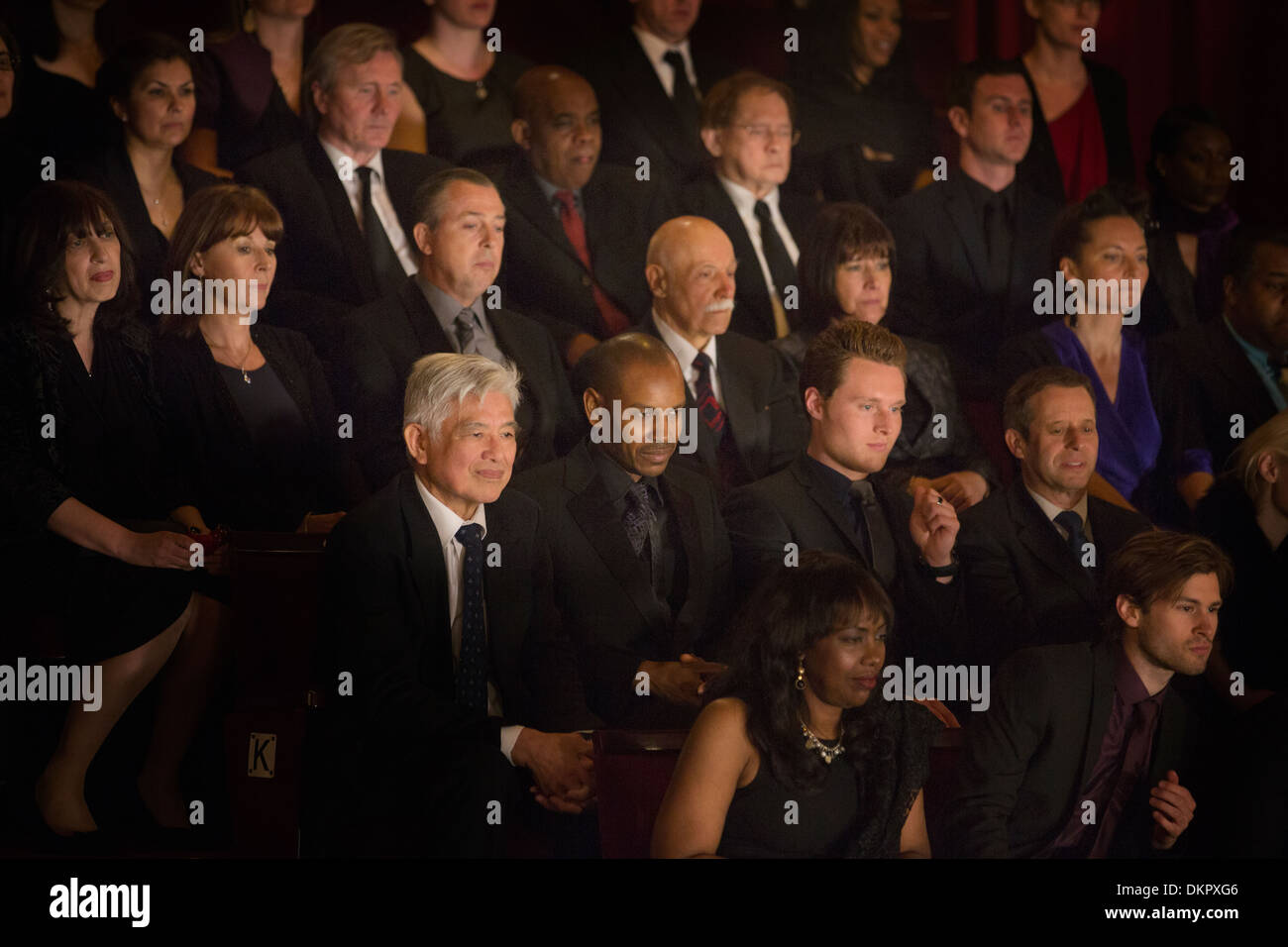 Attento pubblico del teatro Foto Stock