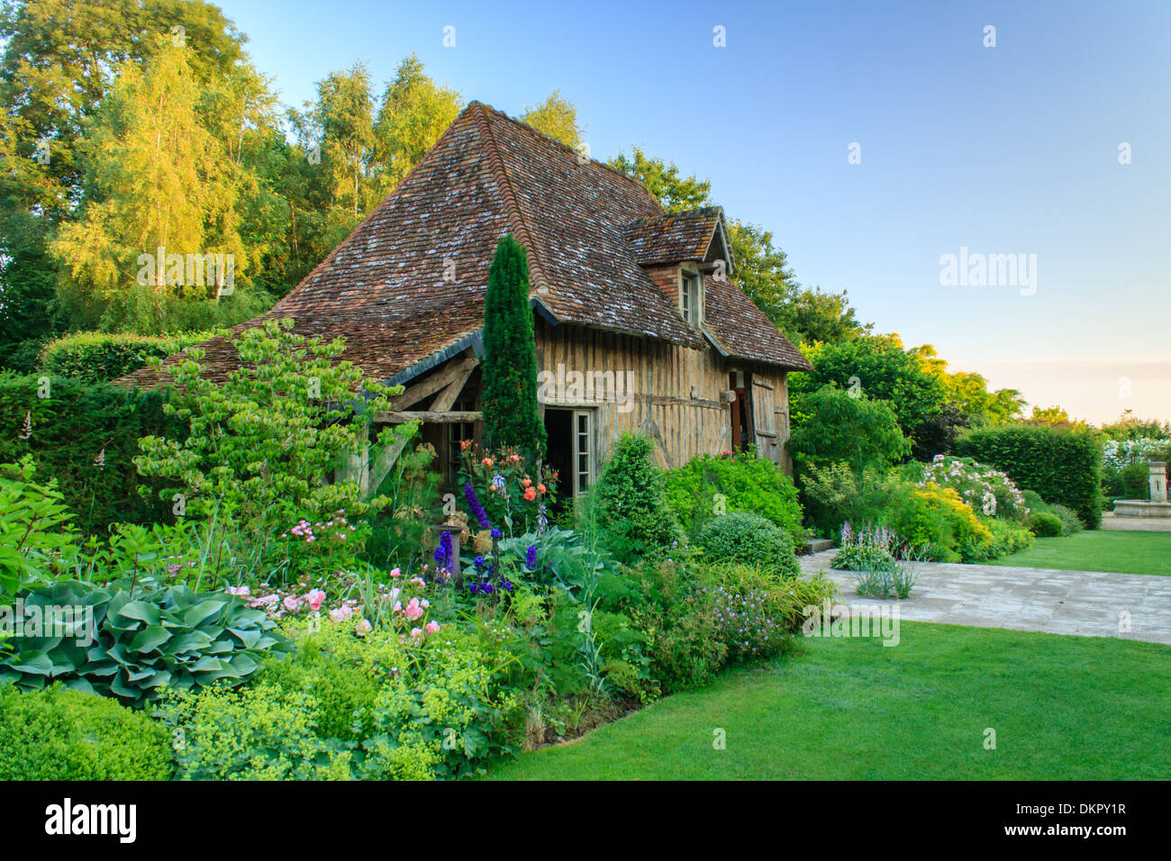 Francia, Calvados, Cambremer,Pays d'Auge garden Foto Stock