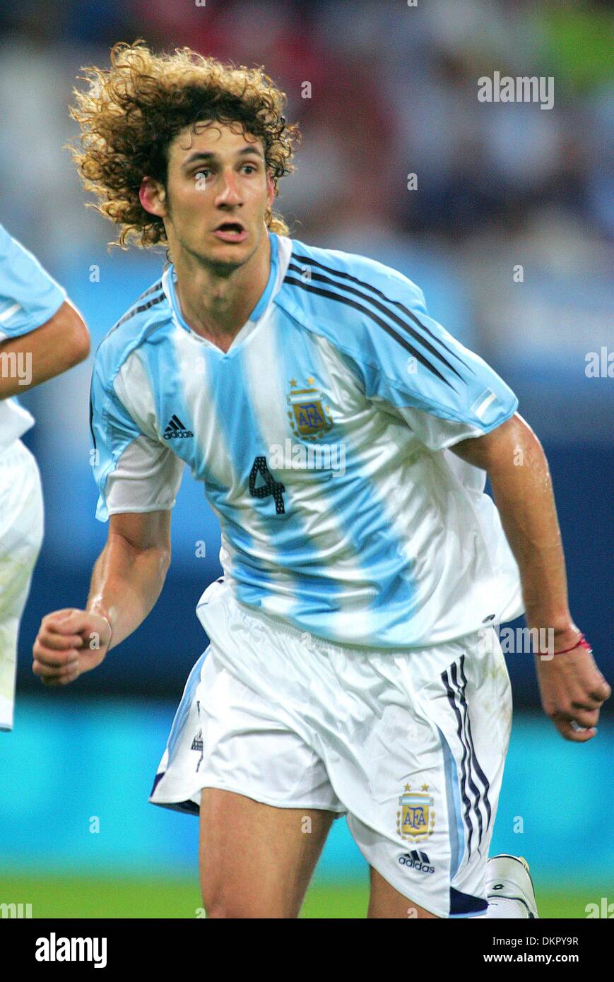 FABRICIO COLOCCINI.ARGENTINA.ARGENTINA V AUSTRALIA.ATHENS, Grecia.18/08/2004.DIG27329.K47872.WORLD CUP PREWIEW 2006 Foto Stock