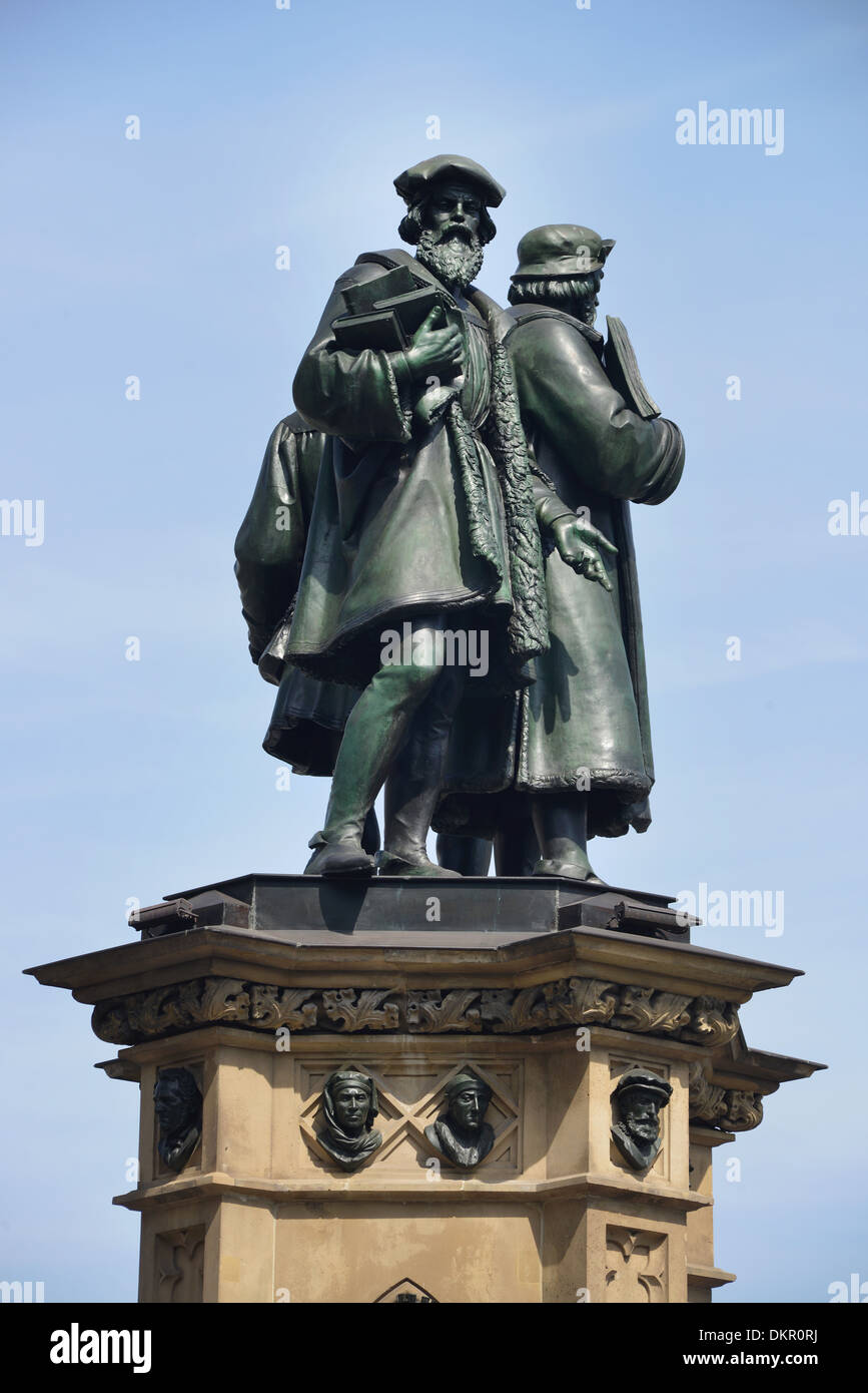 Gutenberg-Denkmal, Rossmarkt, Frankfurt am Main, Assia, Deutschland Foto Stock