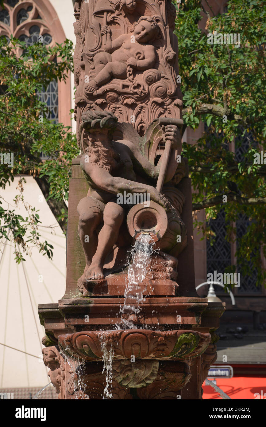 Liebfrauenberg-Brunnen, Frankfurt am Main, Assia, Deutschland Foto Stock