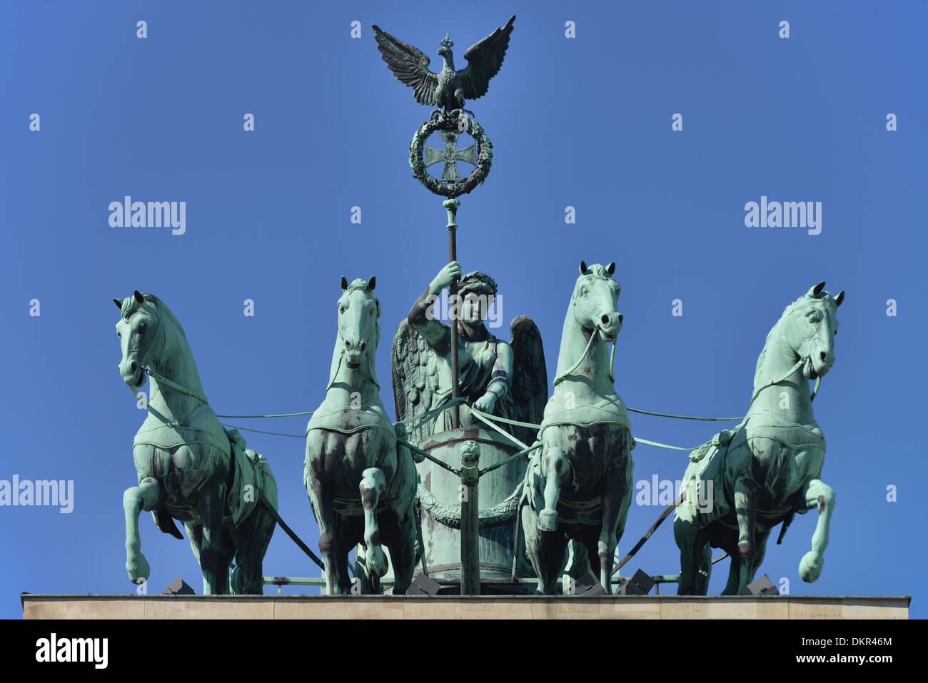Quadriga, Brandenburger Tor, Pariser Platz, nel quartiere Mitte di Berlino, Deutschland Foto Stock