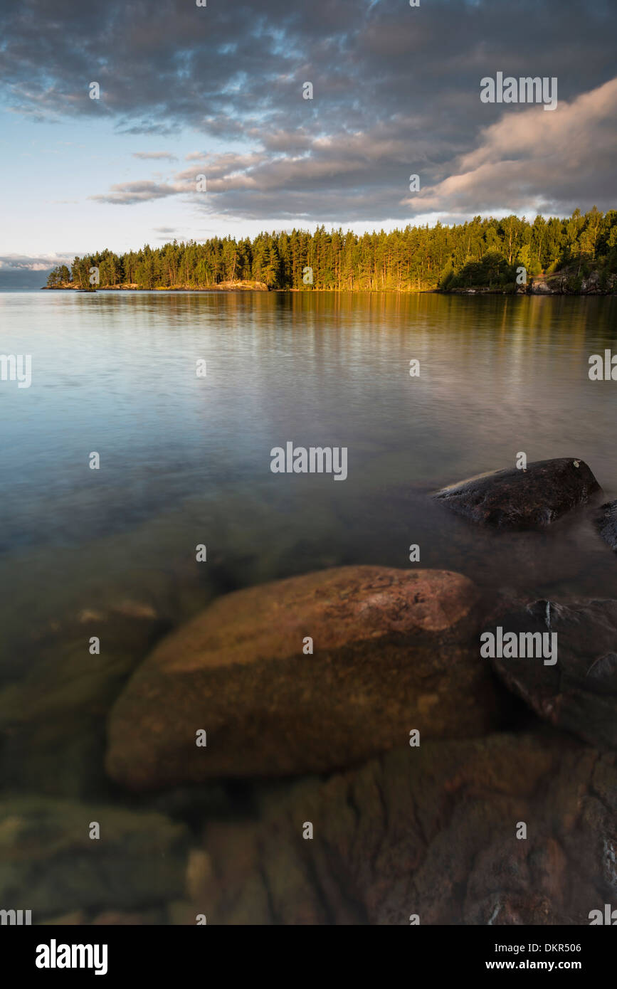 Västra Götland Vättern lago Vättern Europa Europa del nord della Svezia del nord Europa Scandinavia scandinavo acqua europea idillio Foto Stock