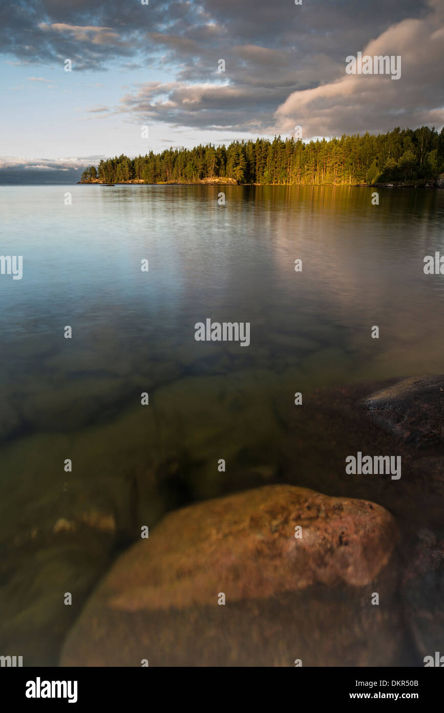 Västra Götland Vättern lago Vättern Europa Europa del nord della Svezia del nord Europa Scandinavia scandinavo acqua europea idillio Foto Stock