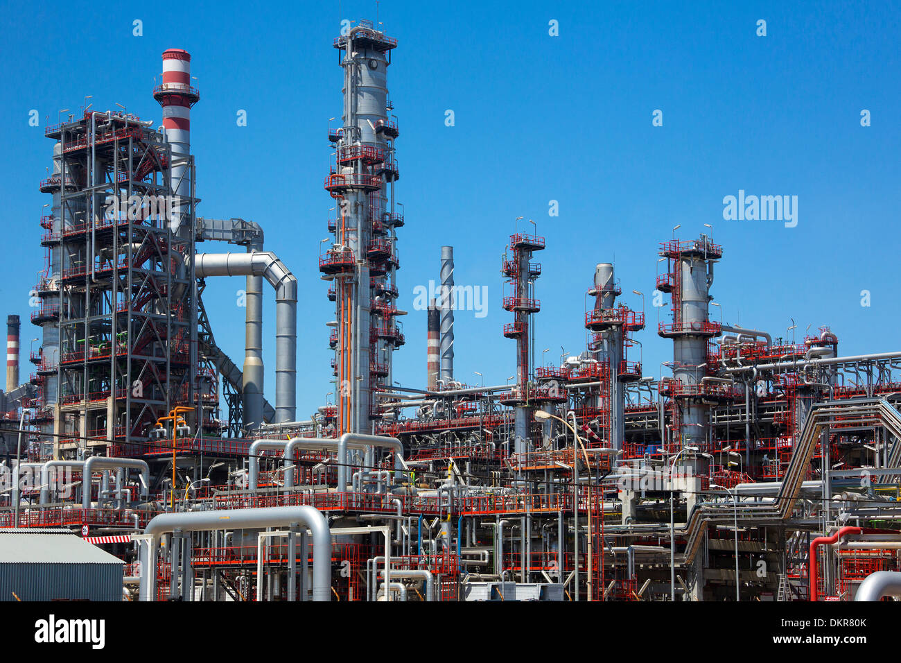 Spagna, Europa, Andalucia, Regione, Huelva, Provincia, La Rabida, raffineria di petrolio, colorato, gas, industria, olio, raffineria, Foto Stock