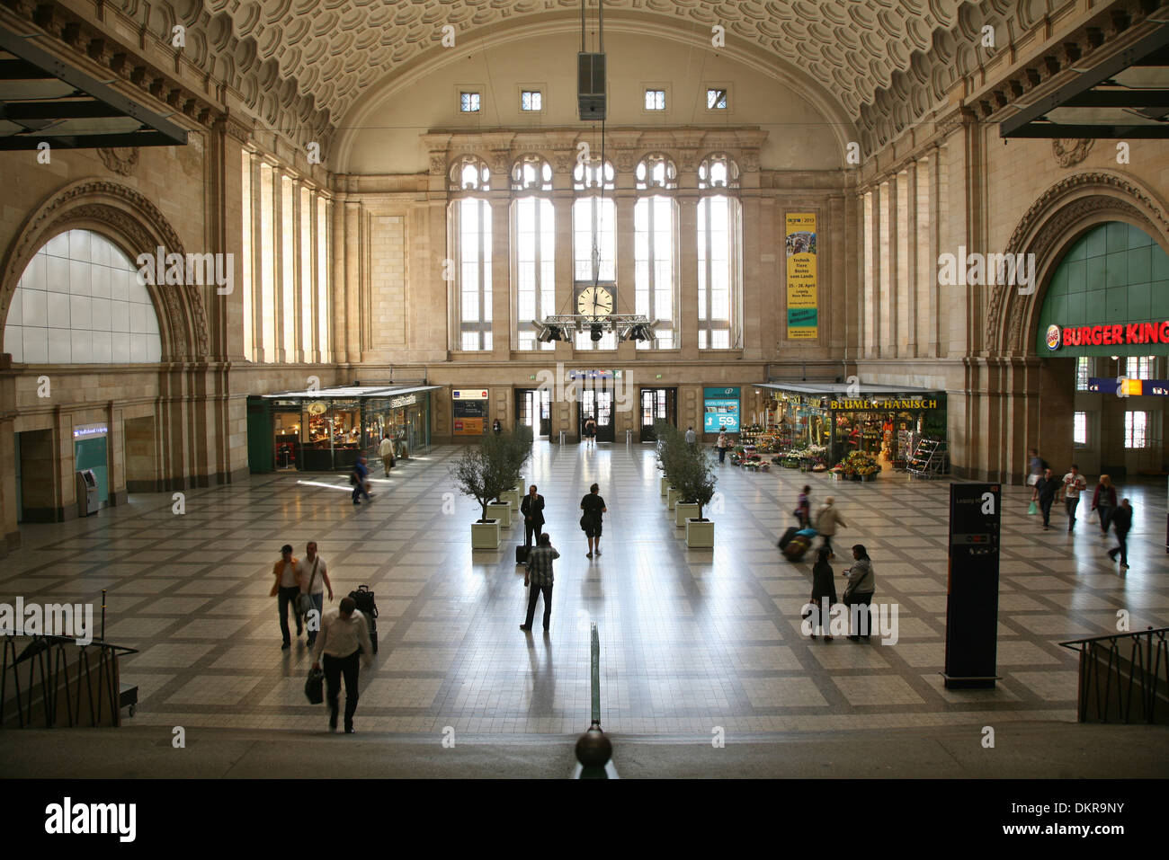 Leipzig Sachsen Hauptbahnhof, Promenaden Foto Stock