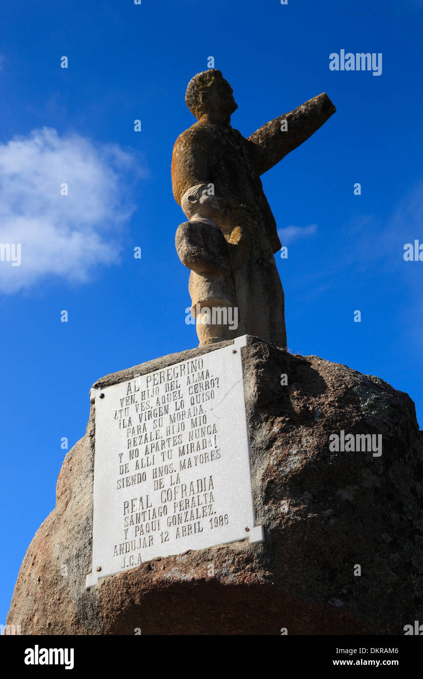 Andalusia Andújar memorial chiesa cattolica Marien di pellegrinaggio a pellegrino pellegrino la religione del sito Santuario della Virgen de la Cabeza Foto Stock