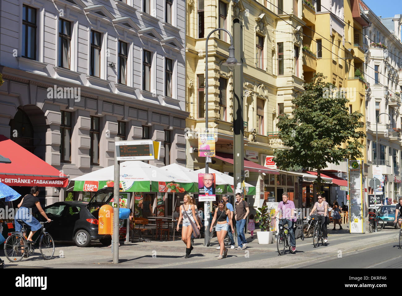 Kastanienallee, Prenzlauer Berg di Berlino, Deutschland Foto Stock