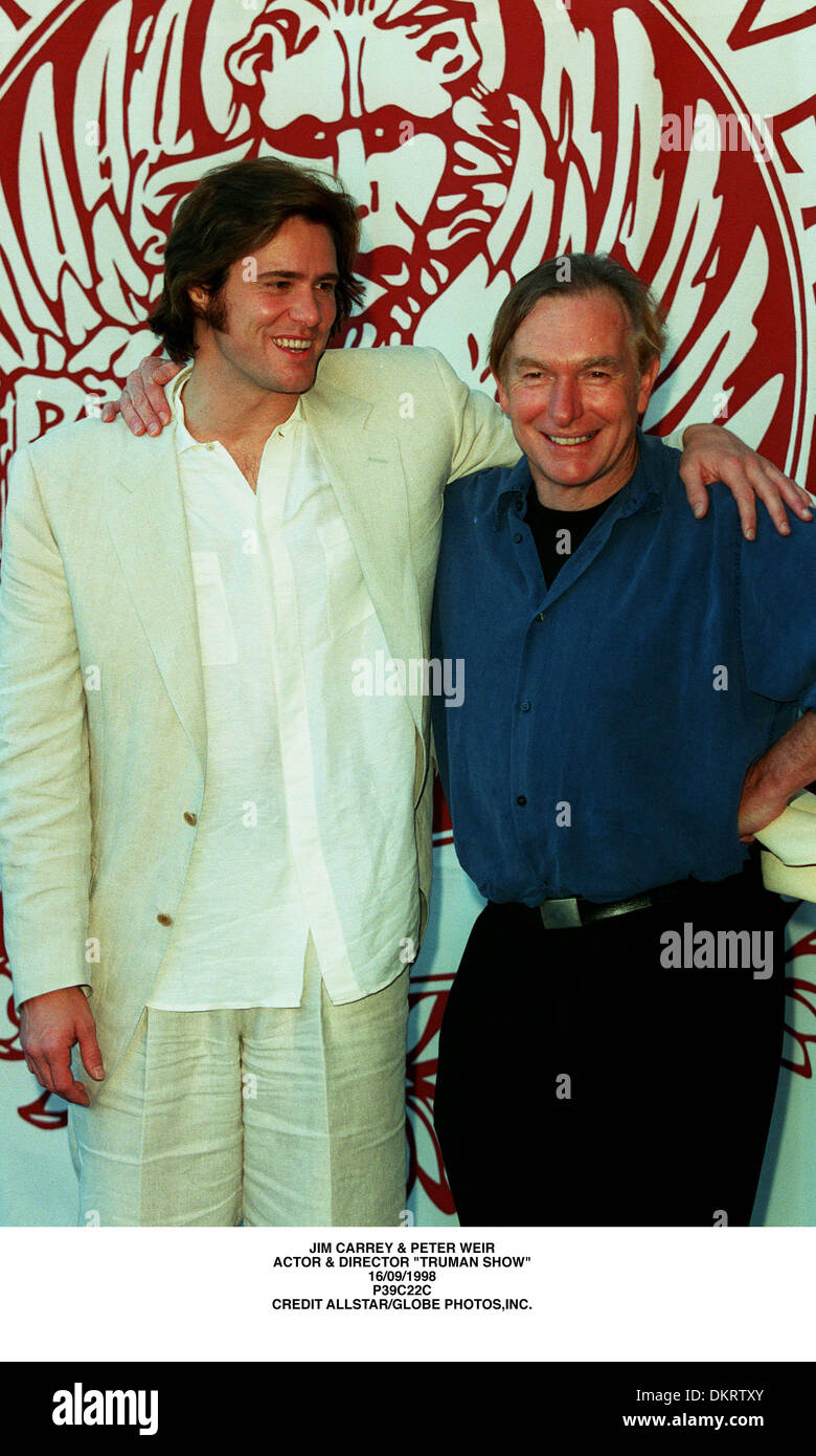 JIM CARREY & PETER WEIR.L'attore e regista ''TRUMAN SHOW''.16/09/1998.P39C22C Foto Stock