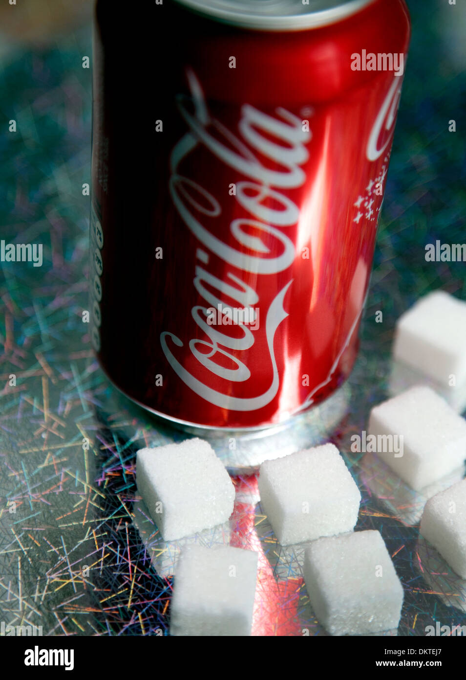 Coca-Cola contiene grandi quantità di zuccheri, Londra Foto Stock