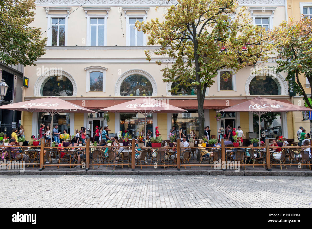 McDonalds su Deribasovskaya street a Odessa, Ucraina. Foto Stock