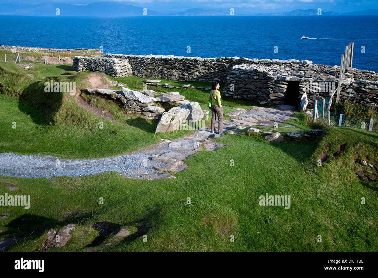 Dunbeg fort. slea head road. penisola di Dingle. County Kerry. Irlanda, Europa Foto Stock