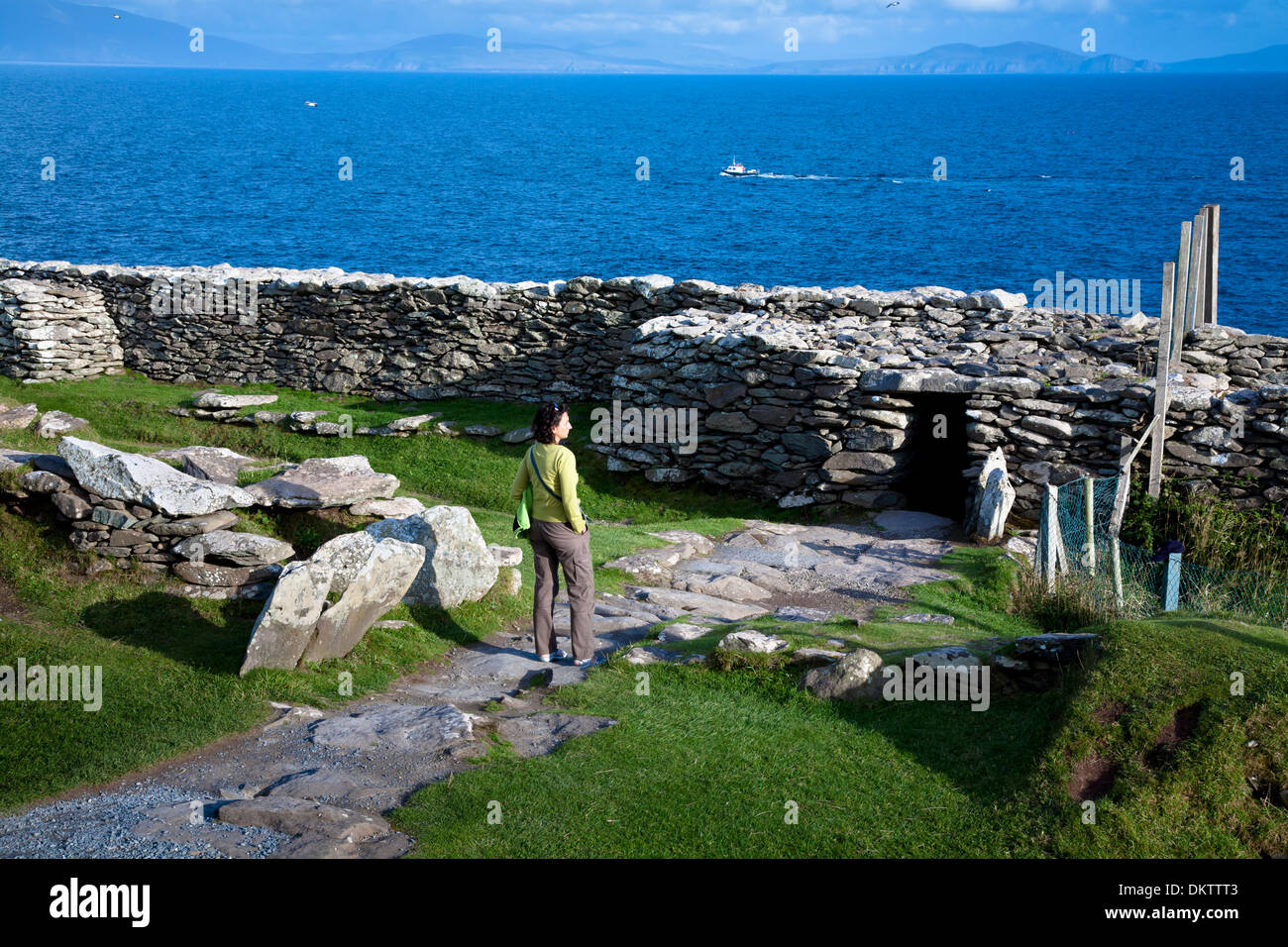 Dunbeg fort. slea head road. penisola di Dingle. County Kerry. Irlanda, Europa Foto Stock