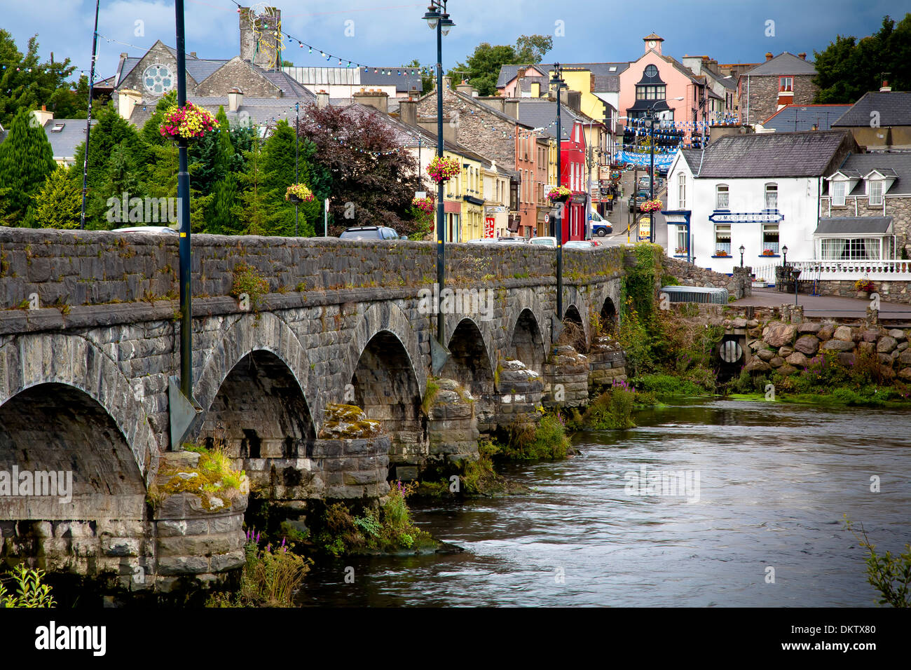 Killorglin città. Anello di Kerry, Iberagh penisola. Contea di Kerry, Irlanda, Europa. Foto Stock