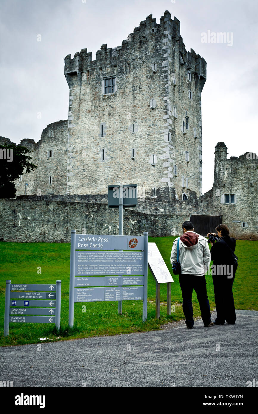 Castello di Ross. Parco Nazionale di Killarney. Contea di Kerry, Irlanda, Europa. Foto Stock