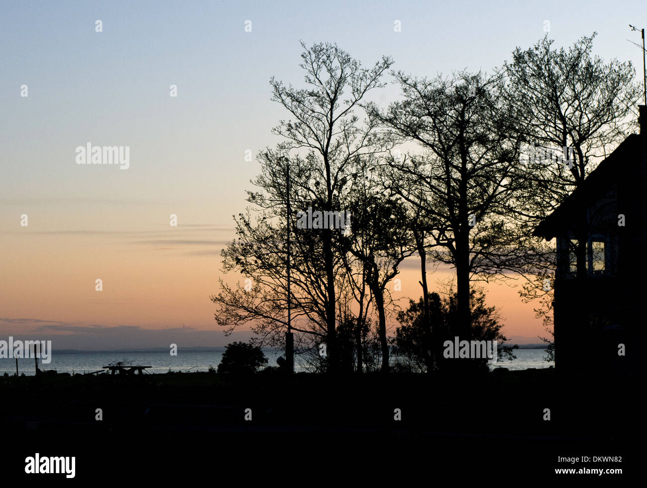 Lough Neagh Silhouette Foto Stock