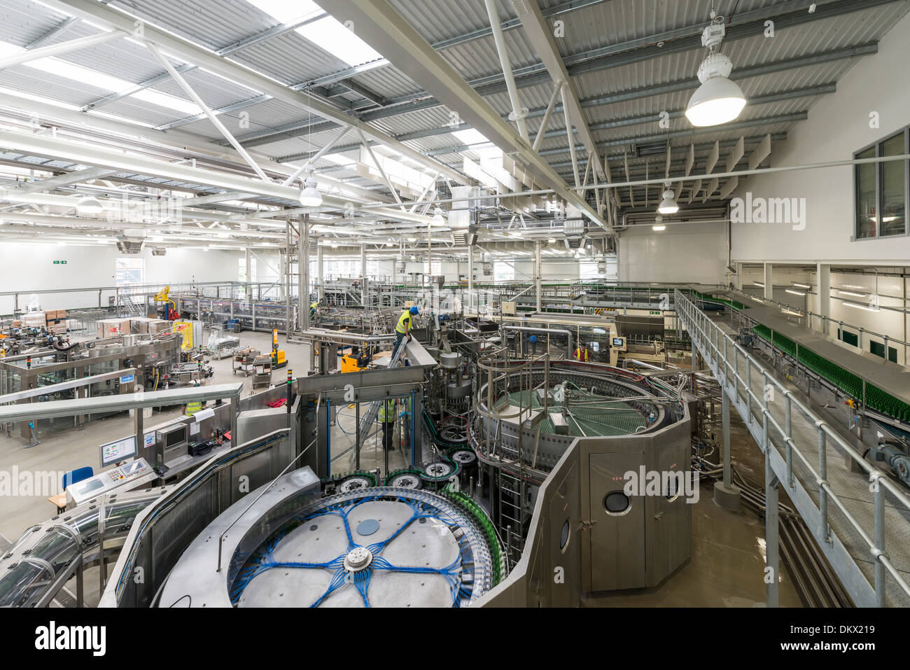 Una birra fabbrica di imbottigliamento Foto Stock