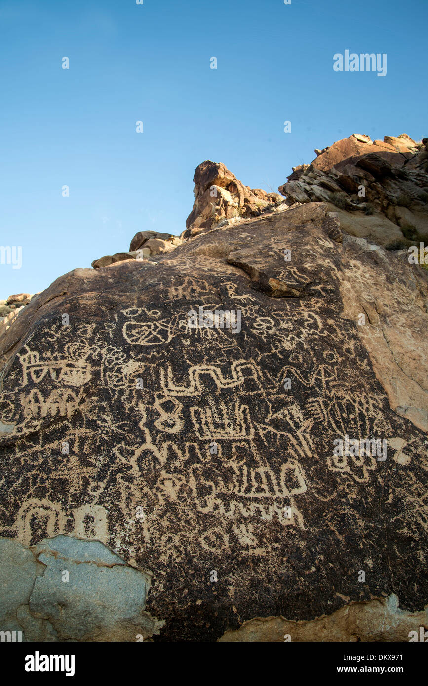 Preistorici, arte rupestre, Grapevine Canyon, Nevada, Stati Uniti d'America, Stati Uniti, America, disegno Foto Stock