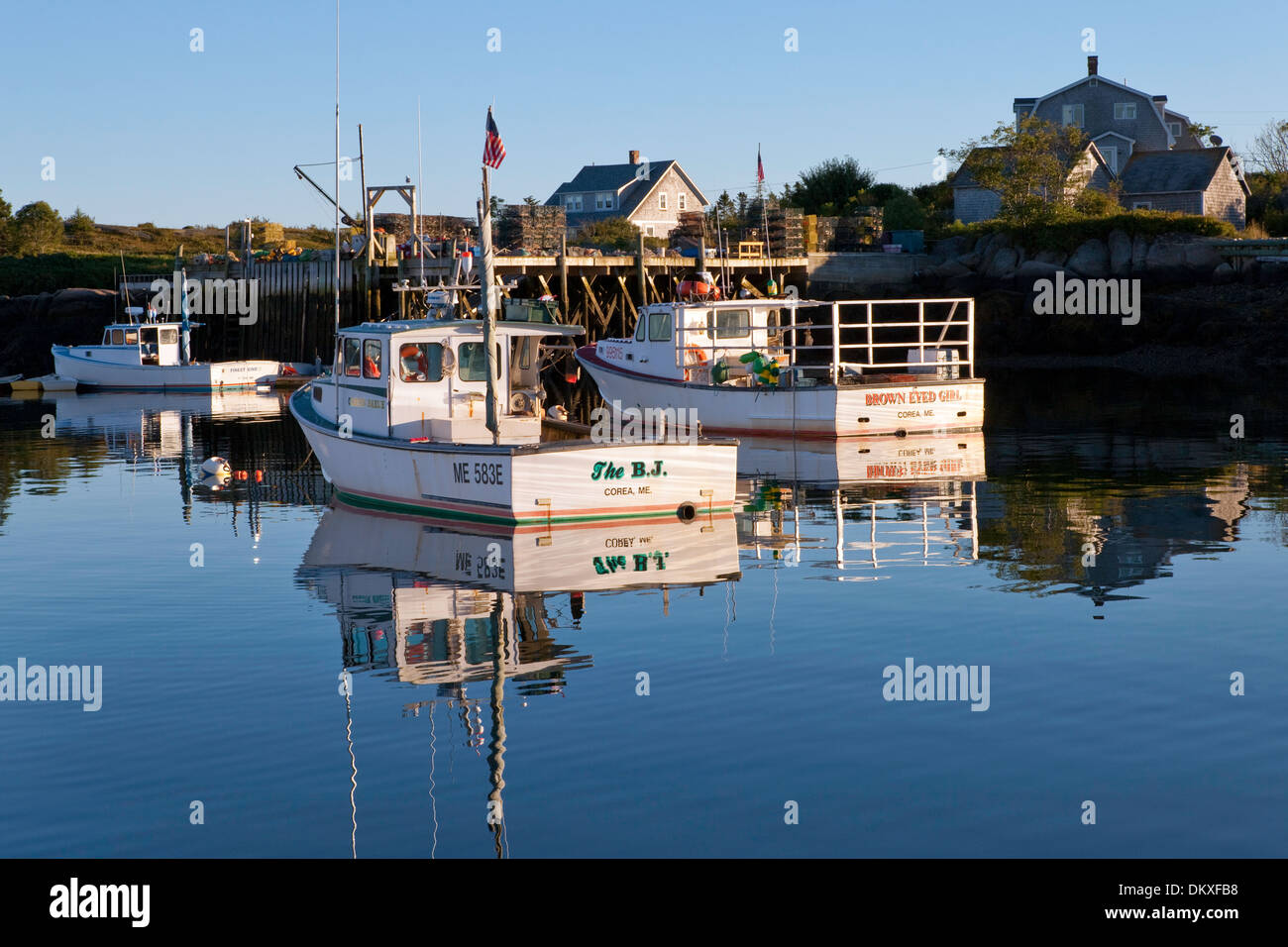 Barche di aragosta, Corea, Maine Foto Stock