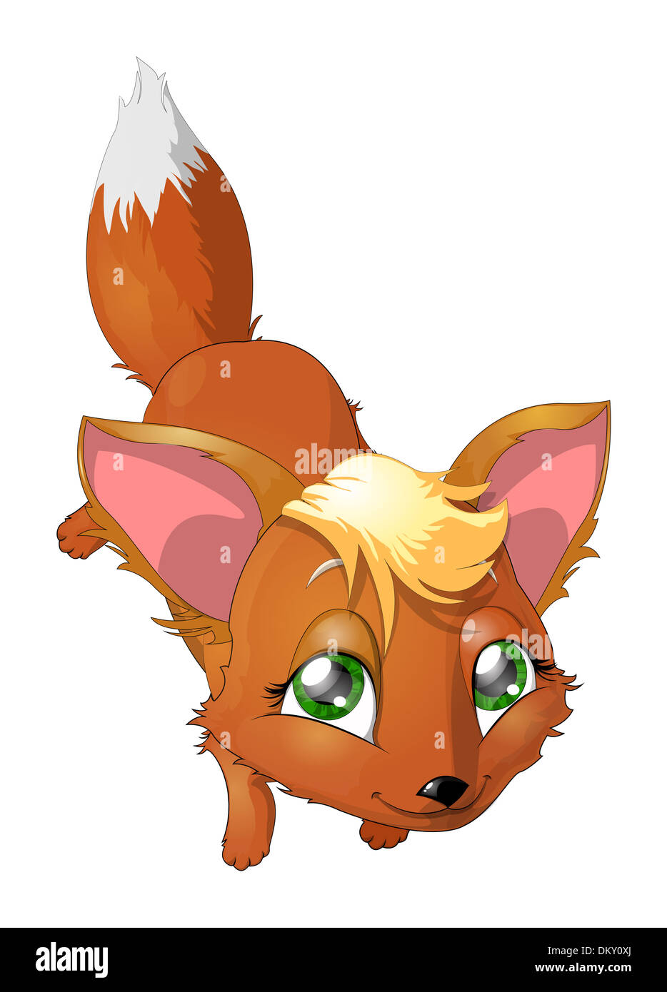 Piccolo fox su sfondo bianco Foto Stock