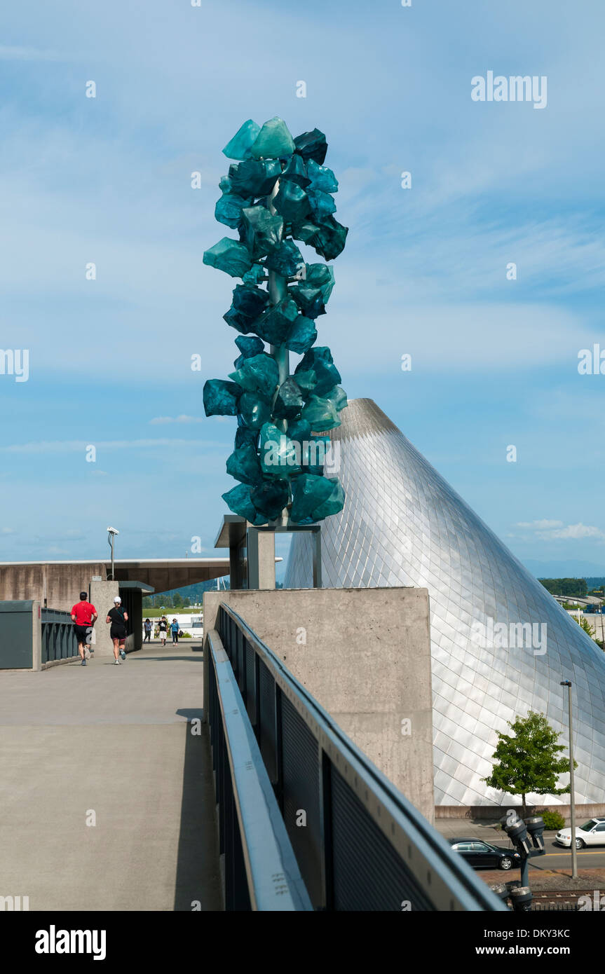 Washington, Tacoma, Museo del Vetro cristallo Tower, 90ft tall in acciaio inox case cono caldo anfiteatro Shop Foto Stock