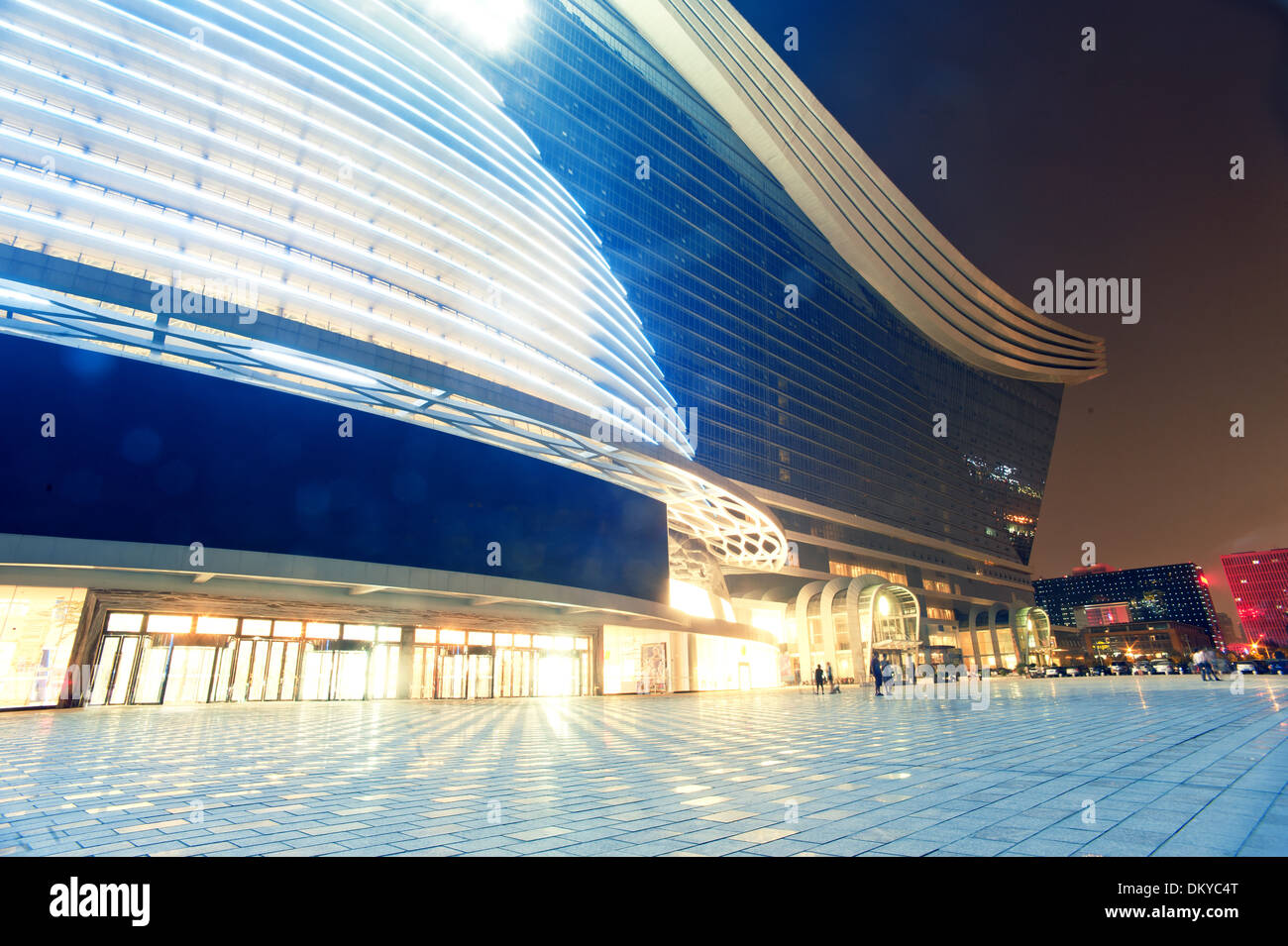 Centro globale a Chengdu, Cina notte Foto Stock