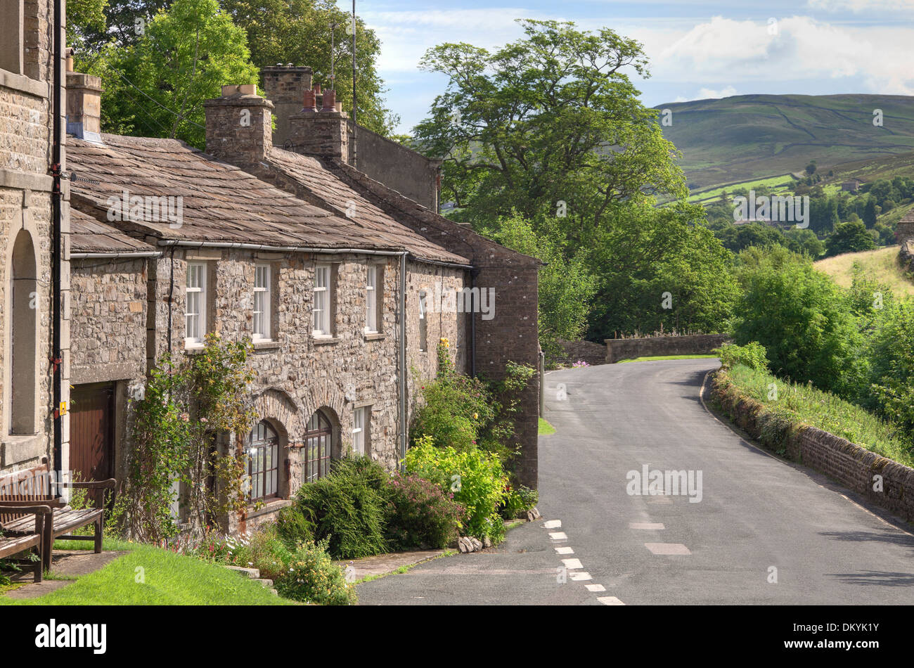 Il villaggio di Muker, Swaledale, Yorkshire Dales, Inghilterra. Foto Stock