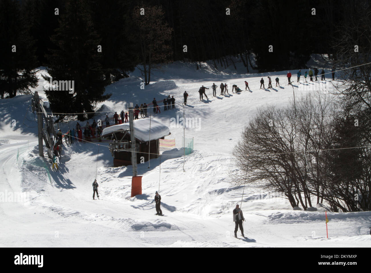 Ski lift. Foto Stock