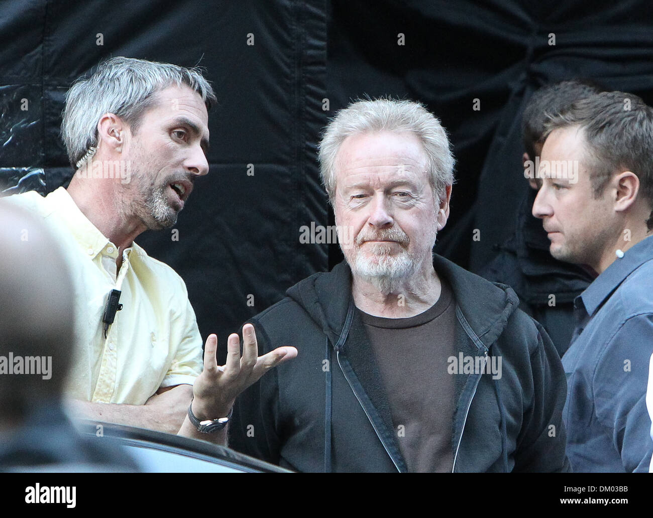 Regista Ridley Scott sul set del nuovo film "Il consigliere". Londra, Inghilterra - 08.09.12 Foto Stock