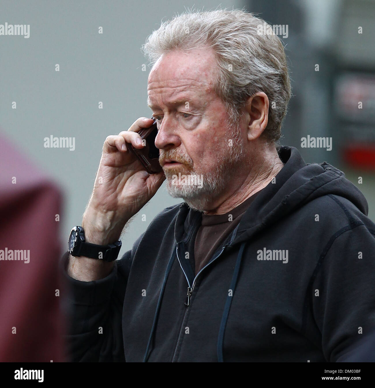 Regista Ridley Scott in tra le scene riprese per il nuovo film "Il Consigliere' Londra Inghilterra - 08.09.12 Foto Stock
