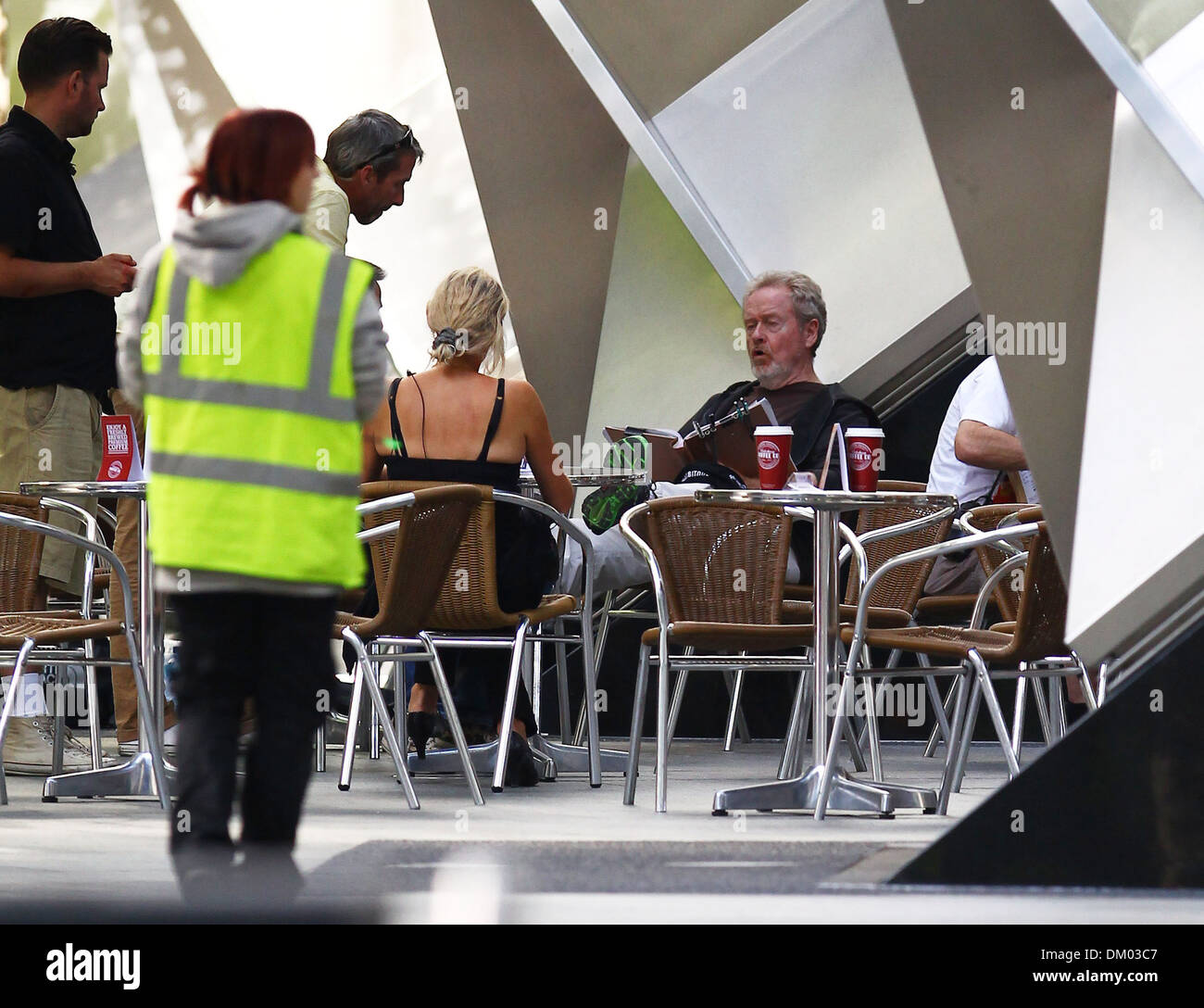 Regista Ridley Scott in tra le scene riprese per il nuovo film "Il Consigliere' Londra Inghilterra - 08.09.12 Foto Stock