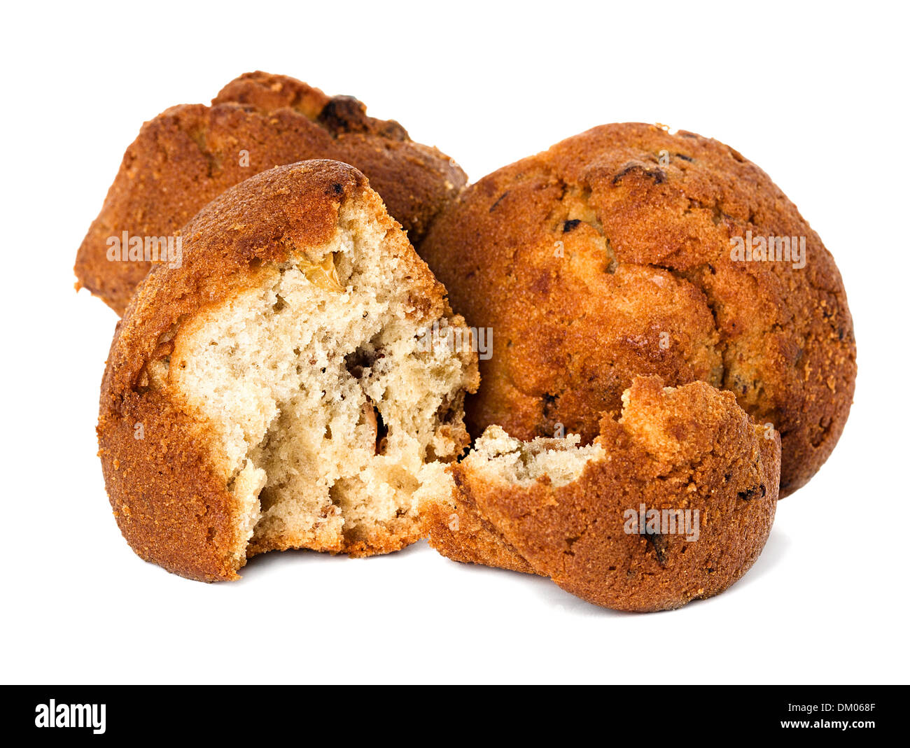 Muffin su sfondo bianco Foto Stock