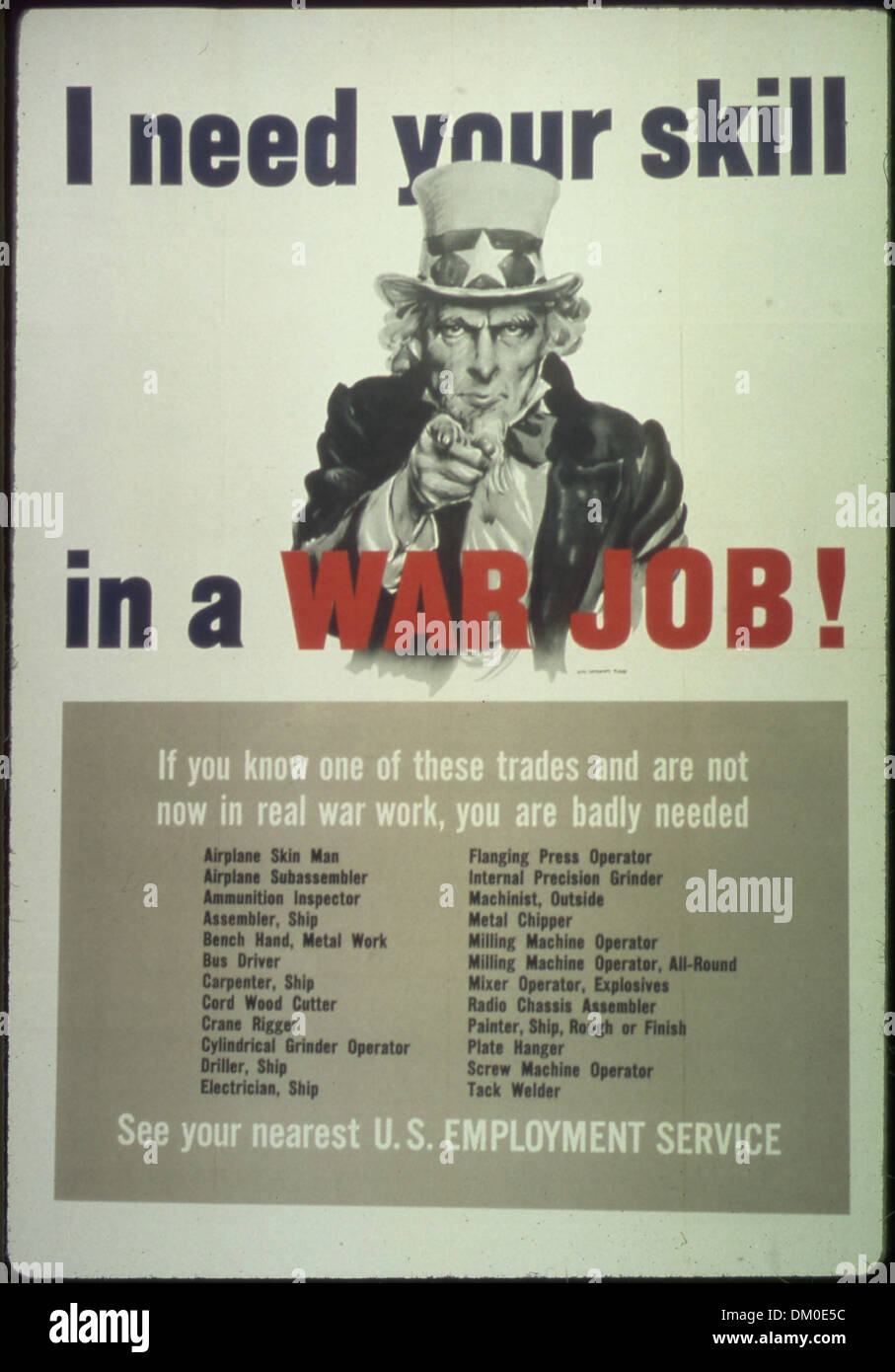 "Mi serve la vostra abilità in un lavoro di guerra" 513639 Foto Stock