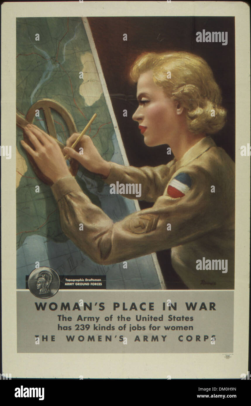 "Donna in guerra. Disegnatore topografico. Le donne del corpo d'Armata" 513707 Foto Stock
