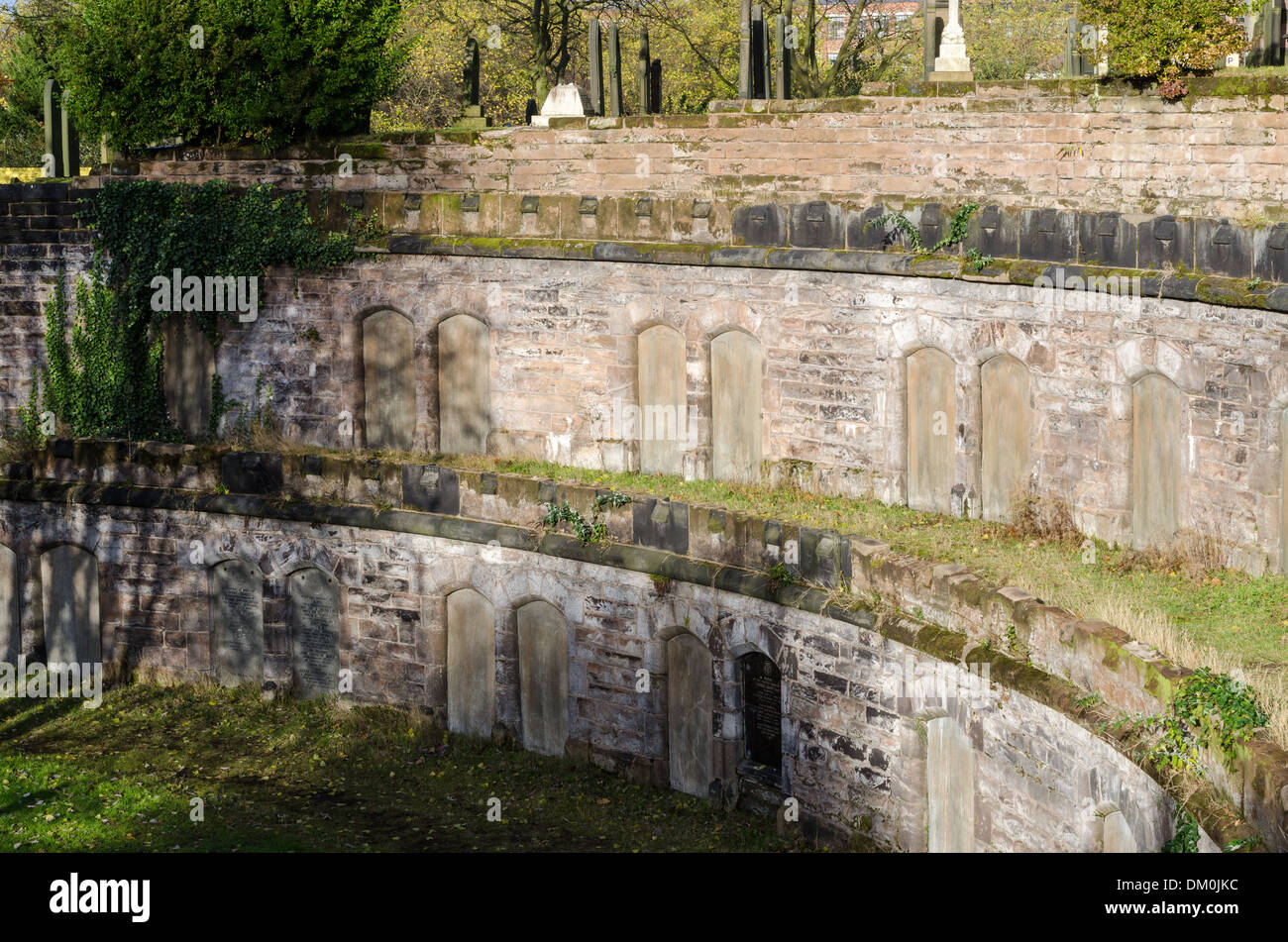 Le catacombe al cimitero Brookfields in Hockley, Birmingham Foto Stock