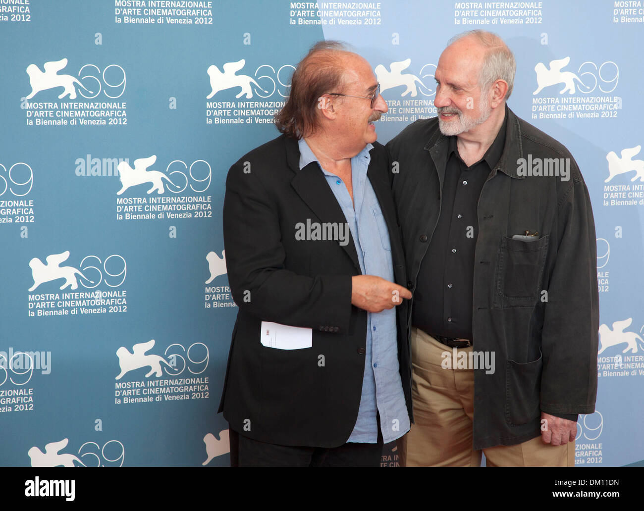 Pi Donaggio e Brian De Palma sessantanovesima Venice Film Festival - Passione - Photocall Venezia Italia - 07.09.12 Foto Stock