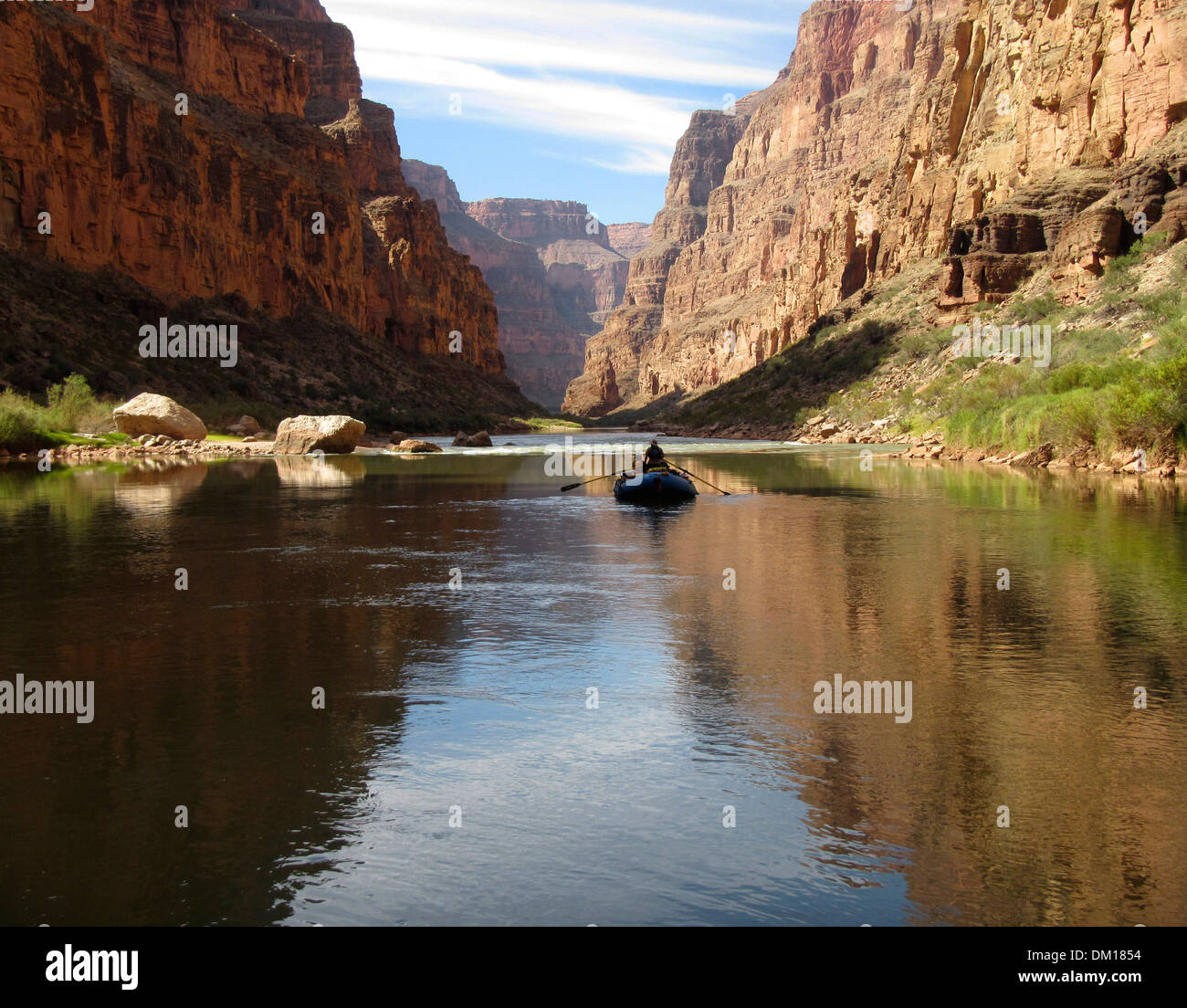 Lone zattera nel Grand Canyon Foto Stock