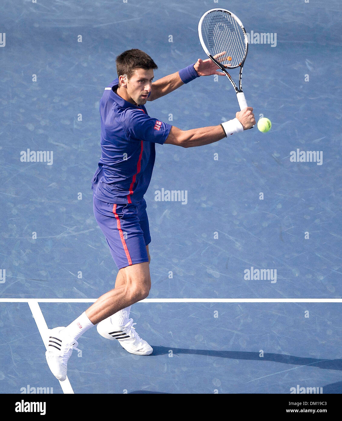 Novak Djokovic uomini singoli partita finale il giorno quindici di 2012 US Open a USTA Billie Jean King National Tennis Center nuovo Foto Stock