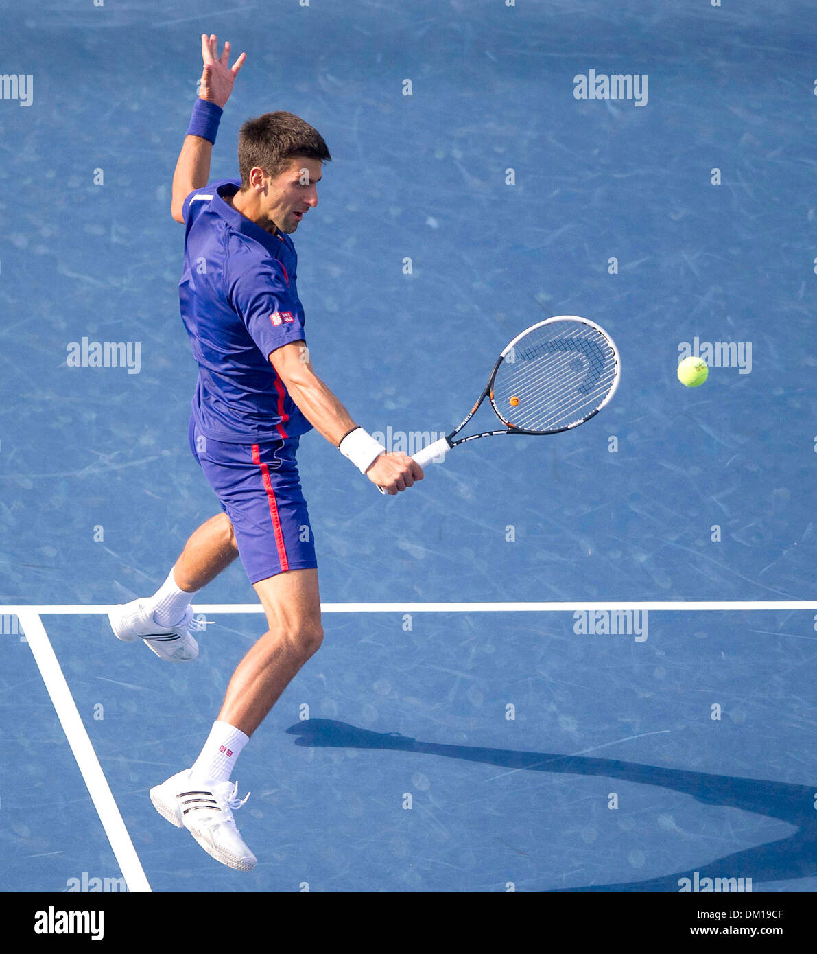 Novak Djokovic uomini singoli partita finale il giorno quindici di 2012 US Open a USTA Billie Jean King National Tennis Center nuovo Foto Stock