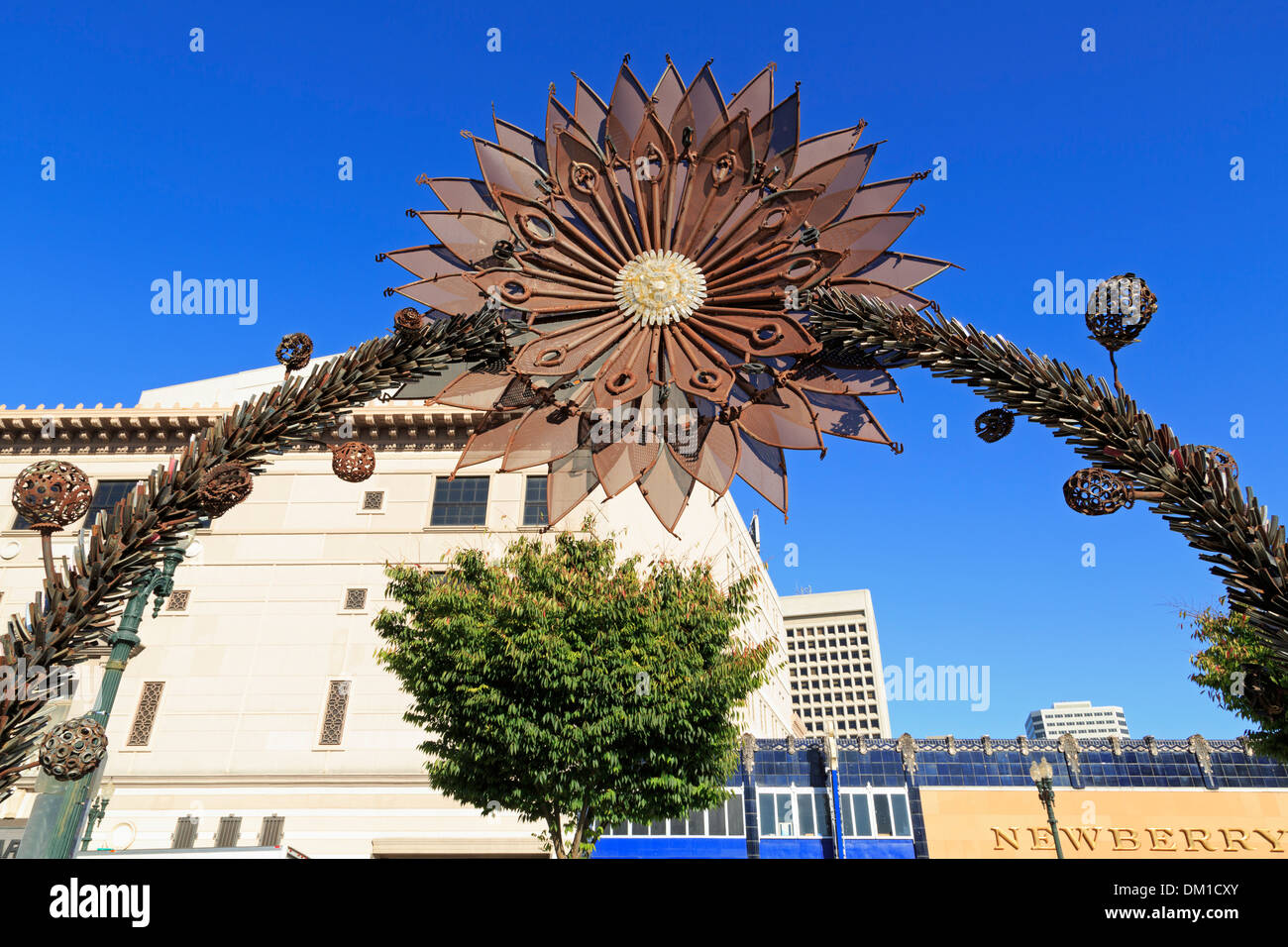 Ponte di bici da M. cristiano in Uptown parco d'arte,Oakland,California , Stati Uniti Foto Stock