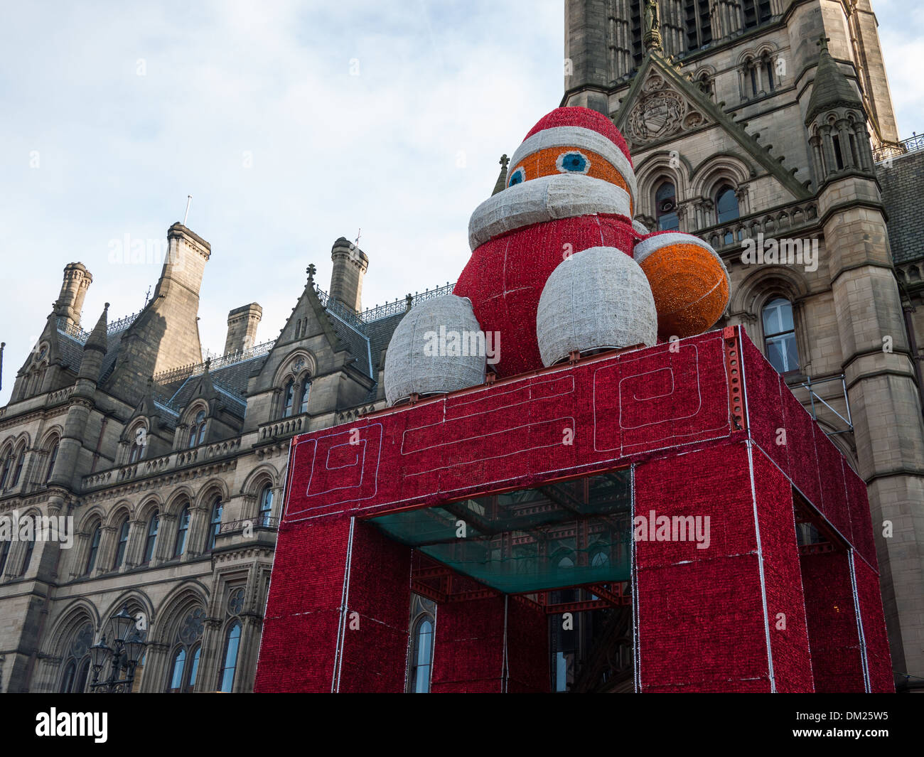 Babbo Natale a Manchester il Mercatino di Natale, Albert Square, Manchester Foto Stock