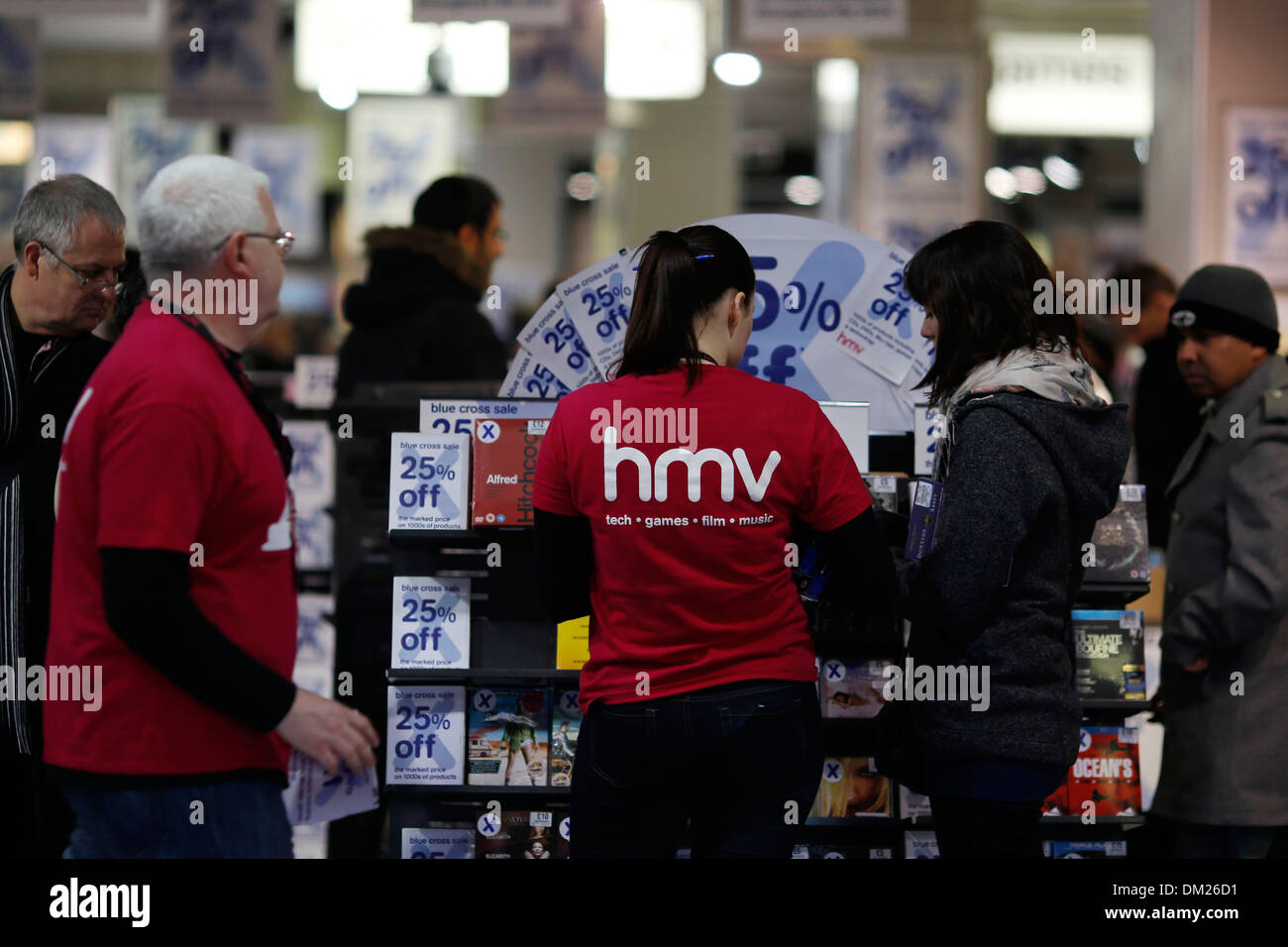HMV store nel centro di Londra 15 Gennaio, 2013. Foto Stock