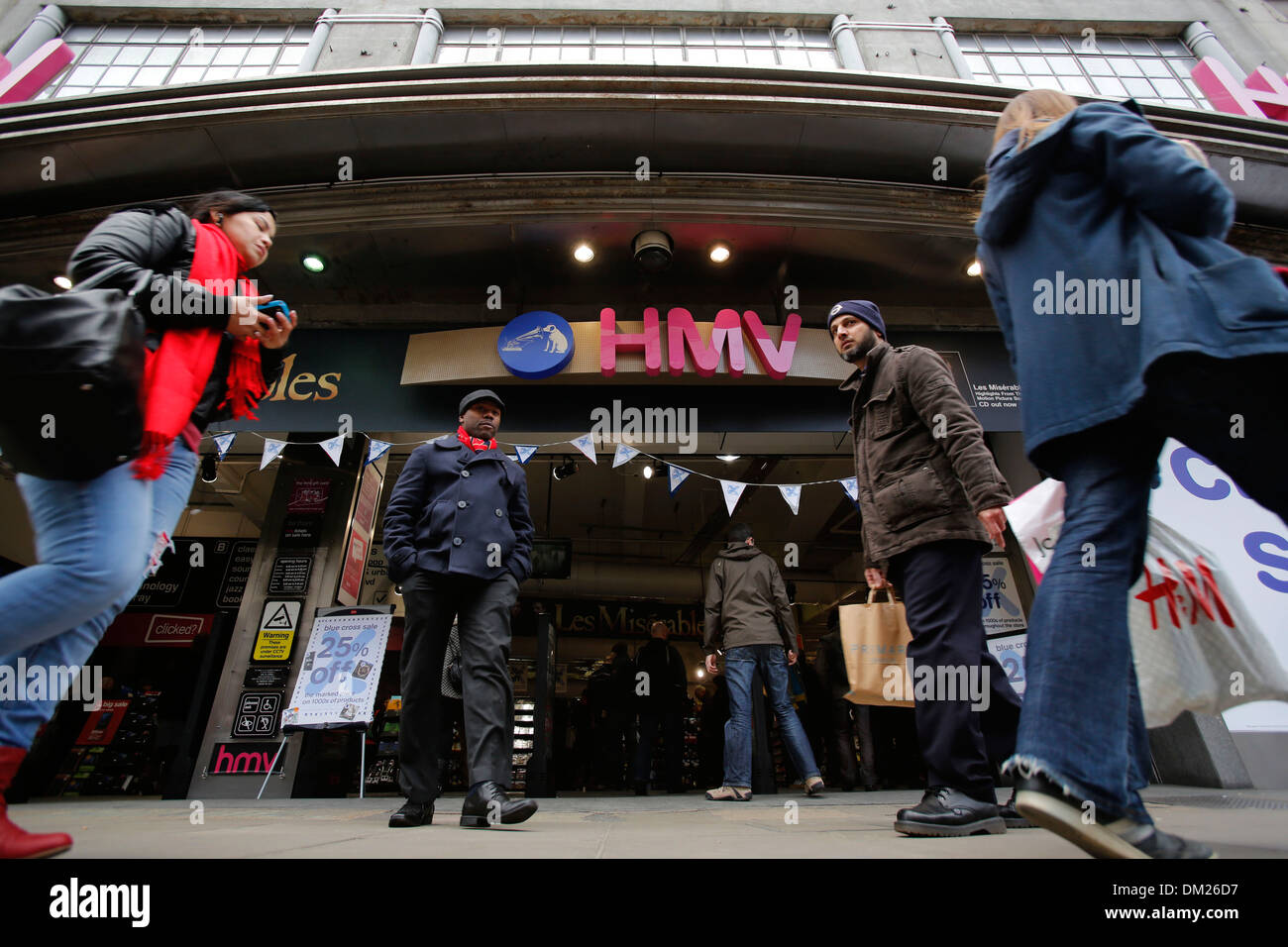 HMV store nel centro di Londra 15 Gennaio, 2013. Foto Stock