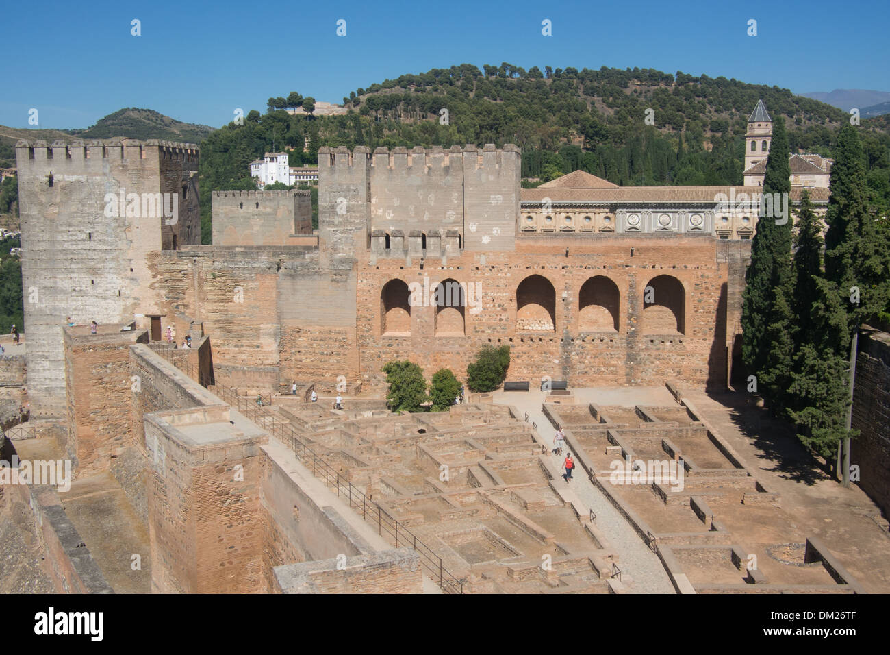 Fort area all'interno dell'Alhambra di Granada, Andalusia, Spagna Foto Stock