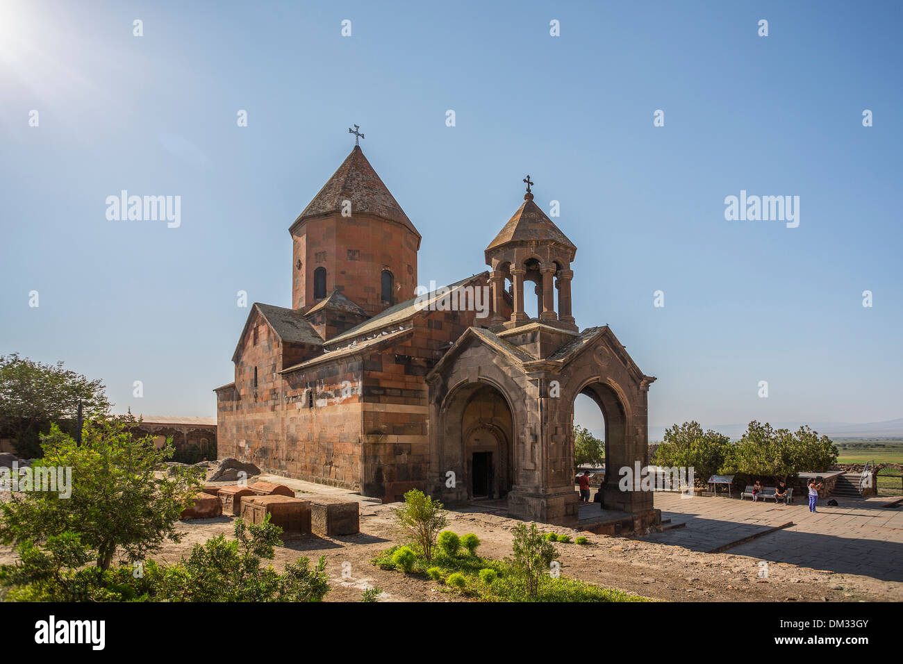 Armenia Caucaso Meridionale Caucaso Eurasia Khor Virap Lusarat architettura della storia della chiesa monastero storico dello skyline di religione Foto Stock