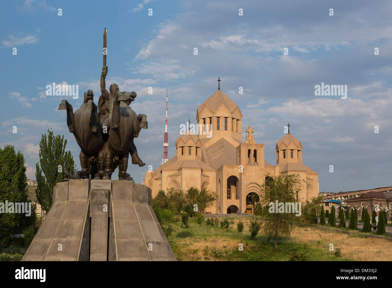 Armenia Caucaso Meridionale Caucaso Eurasia San Gregorio Yerevan architettura cattedrale della città storica di storia dello skyline di scultura Foto Stock