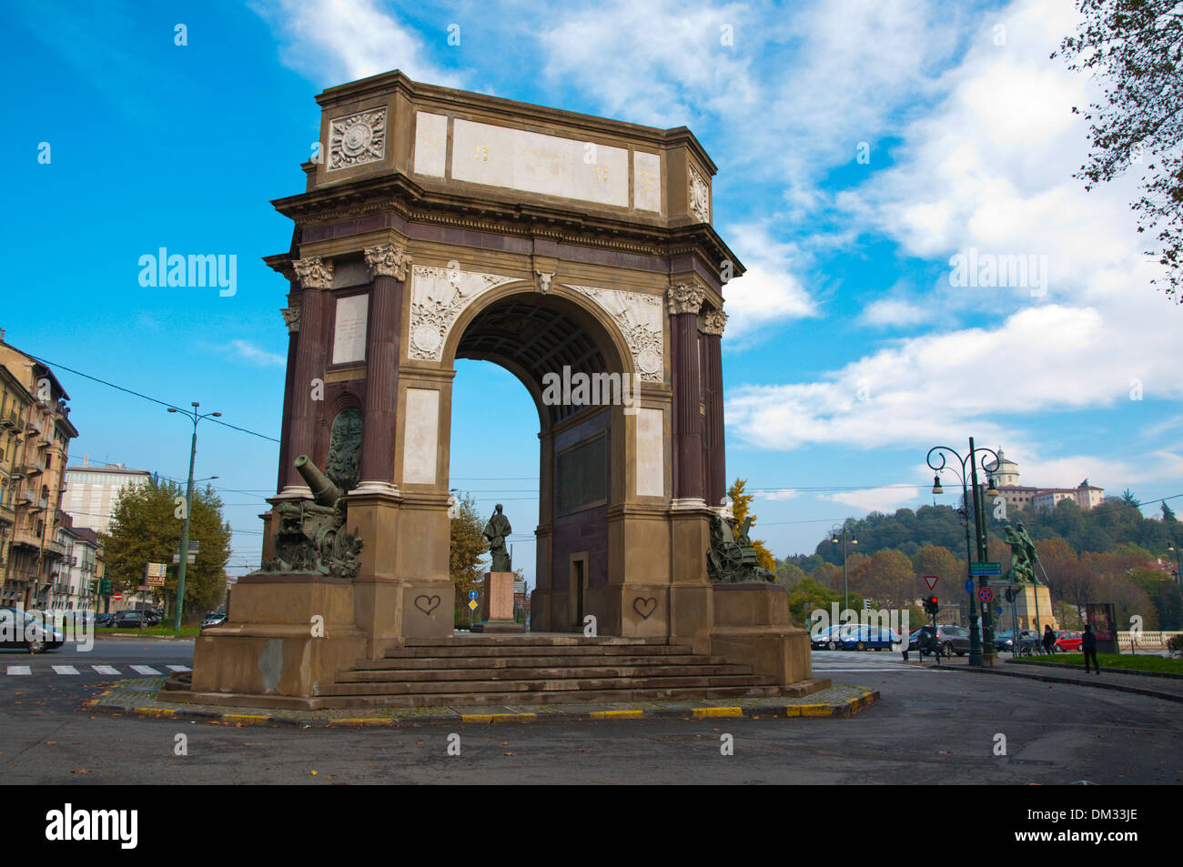 Arco Trionfale al Parco del Valentino centrale città di Torino Piemonte Italia del nord Europa Foto Stock