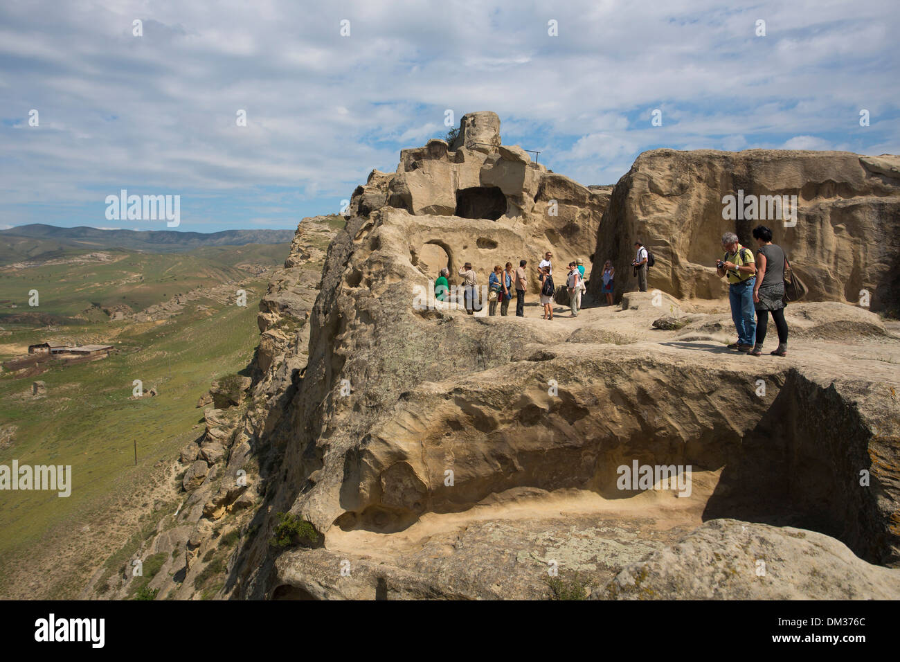Grotte, Uplistsije, Georgia, nel Caucaso, Eurasia, storia, storico, vecchio, rovine, Silk Road, teatro, turistico, turistica, viaggi Foto Stock