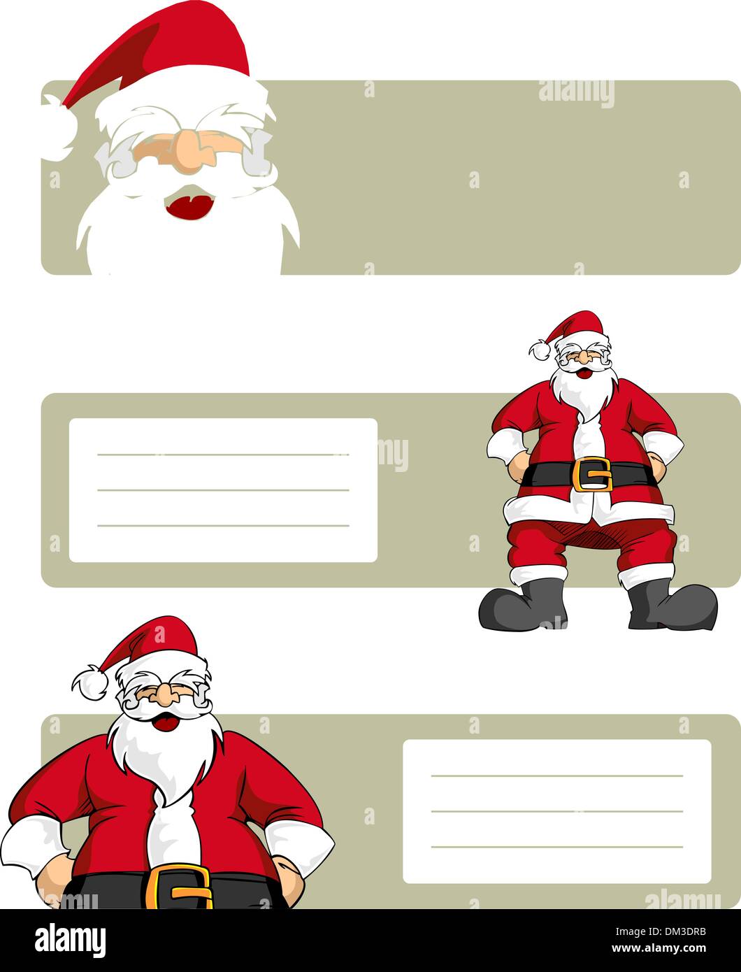 Serie di Natale: Babbo Natale con carattere etichette vuote Illustrazione Vettoriale